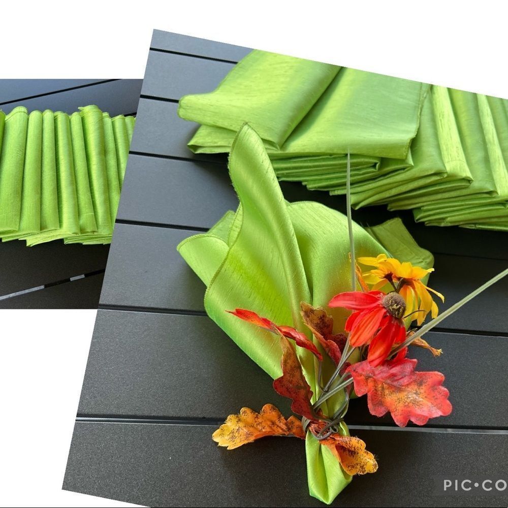 12 Lemon Lime Dressy Dinner Napkins 19” X 19” NWOT